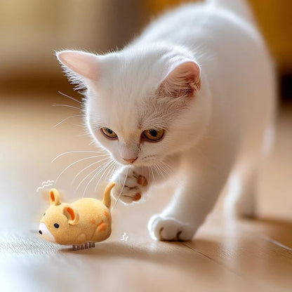 Cat Mouse Interactive Plush Toys Smart Running Mouse Moving Electric Kitten Toys Auto Rechargeable Pet Cat Moving Mice Toy