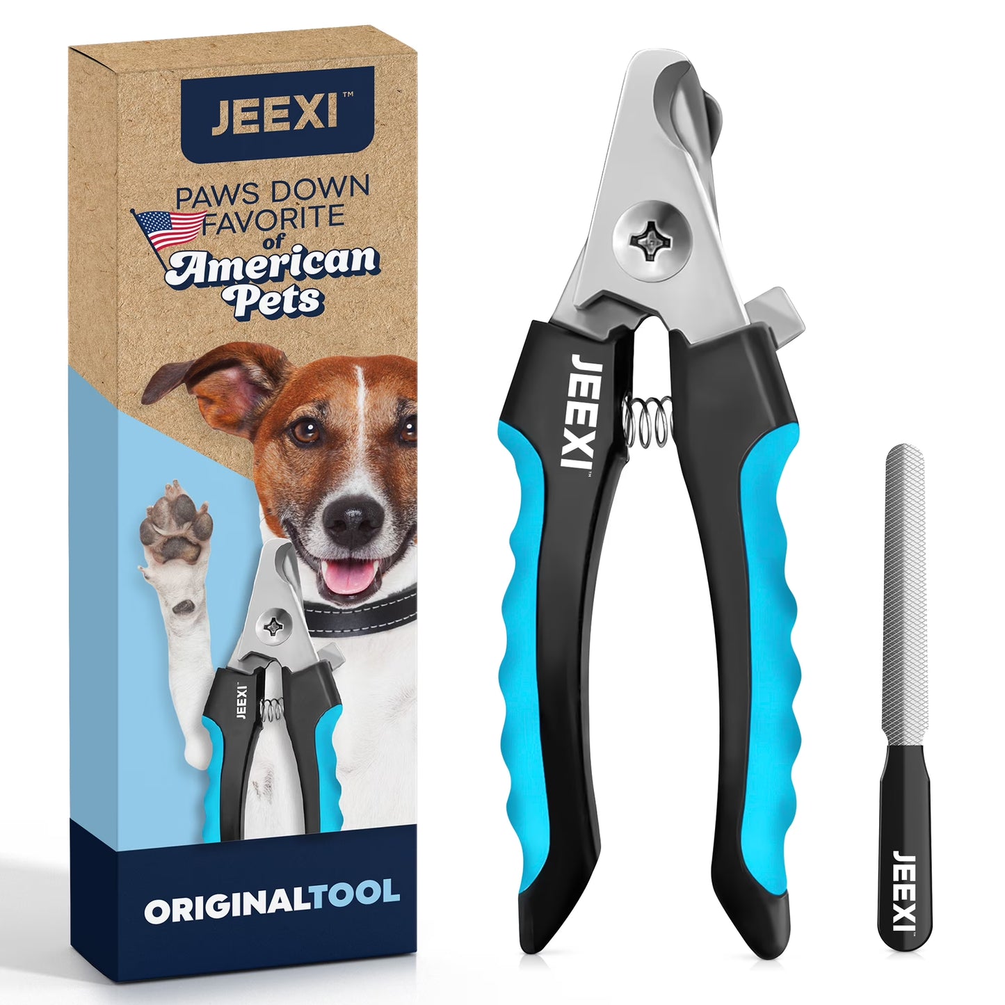 Blue Dog Nail Clippers and Trimmer with Safety Guard, Avoid Over-Cutting Toenail Razor Sharp Blades, Small Medium Large Breeds