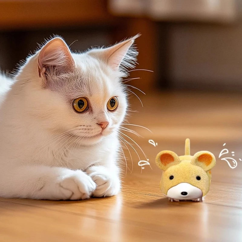 Cat Mouse Interactive Plush Toys Smart Running Mouse Moving Electric Kitten Toys Auto Rechargeable Pet Cat Moving Mice Toy